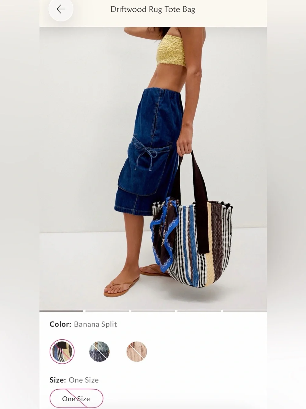 Free People Boho Driftwood Rug Tote Bag in Banana Split